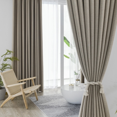 Rideau Occultant, Coton et Lin Double Face, 16 Couleurs Disponibles
