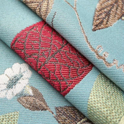 Classic Brocade Curtain, Floral and Birds Motifs Jacquard