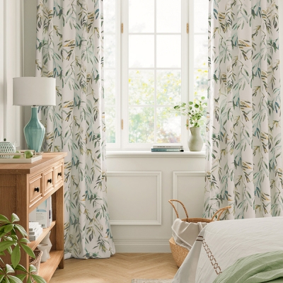 Rideau chenille feuilles de saule naturelles Vert