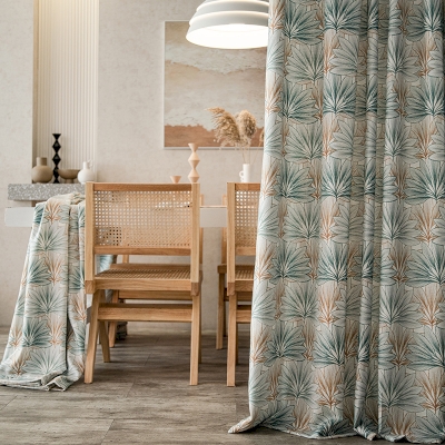 Rideau Sur Mesure, Tissu Chenille, Motif Iris Tropical