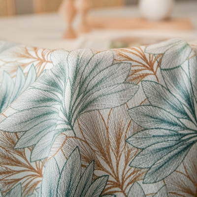 Rideau Sur Mesure, Tissu Chenille, Motif Iris Tropical
