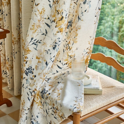 Sheer Relief Lines Wicker Weave Fabric Curtains