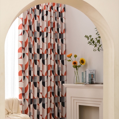 Chenille Geometric Pattern Curtains