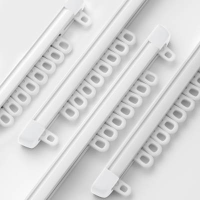 Tringle Rail Extensible Pour Mur et Plafond en Aluminium Ensemble de Rails Avec Rouleaux