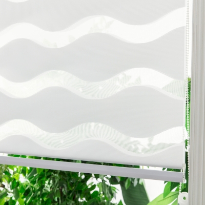 White Wave Pattern Cassette Zebra Roller Shades