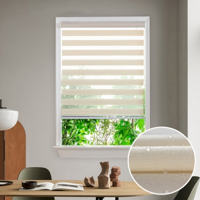 Custom Dual-Layer Waterproof Cassette Zebra Roller Shades