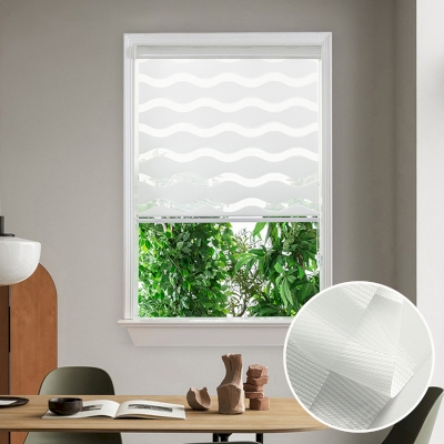 White Wave Pattern Cassette Zebra Roller Shades