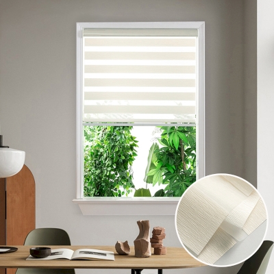 Custom Beige Cassette Zebra Roller Shades