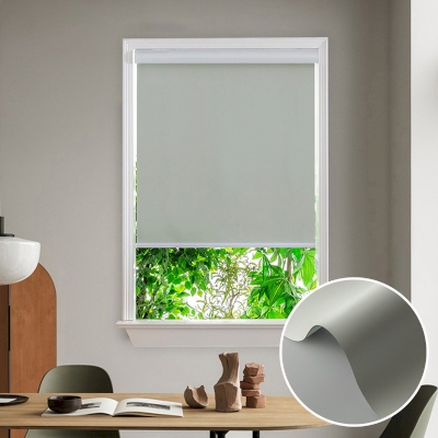 Custom Insulated Waterproof Cassette Roller Shades, Light Gray Tint