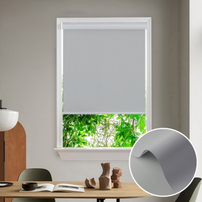 Custom Insulated Waterproof Cassette Roller Shades, Gray Tint