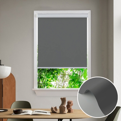 Custom Insulated Waterproof Cassette Roller Shades, Black Tint
