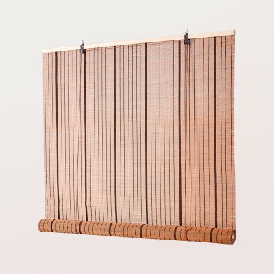 HIKARI Custom Bamboo Roller Shades, Affordable Beige Brown, Eco-Friendly Weave