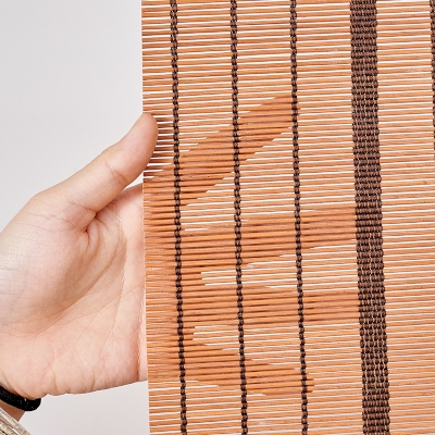 HIKARI Custom Bamboo Roller Shades, Affordable Beige Brown, Eco-Friendly Weave