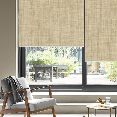Custom Linen-Texture Cassette Roller Shades, 9 Colors
