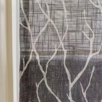 Gray Tree Pattern Voile Roman Shades