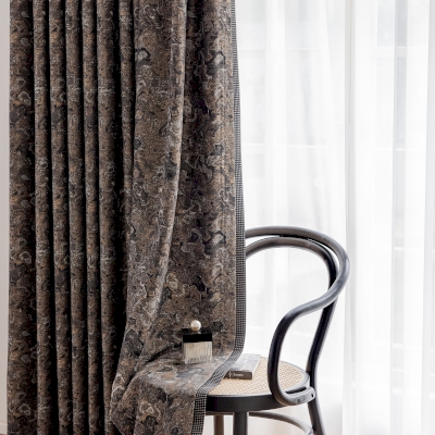 Starry Geometric Jacquard Textured Custom Curtains
