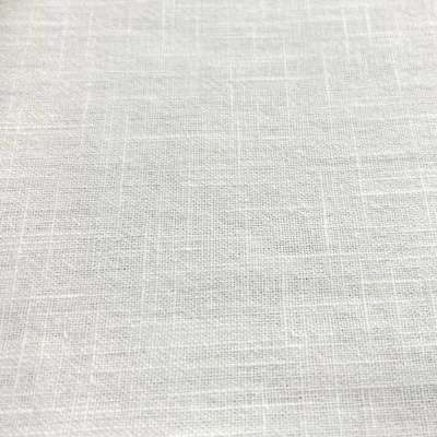 Custom White Linen Roman Shades for Living Rooms