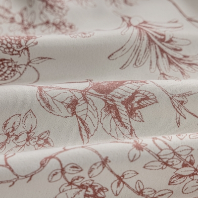 Store Bateau Occultant Sur Mesure avec Tissu Imprimé à Motifs de Pommes de Pin et Fleurs