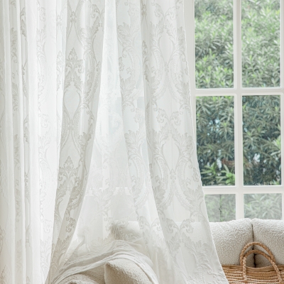 Baroque Embossed Textured Custom Sheer Curtains