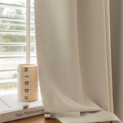 Rideaux NANDINA, Tissu Chenille Motif Végétal, Rideau Occultant Sur Mesure