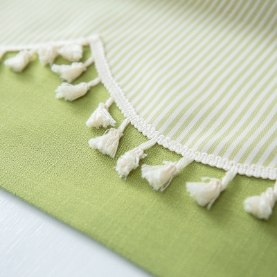 Striped Patchwork Tablecloth with Tassels, Rectangle Tablecloths, Square Tablecloths, Striped Tablecloth