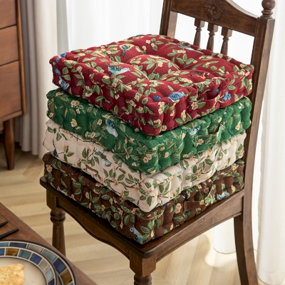 Coussin de Sol Magpie, Motif Floral et Aviaire, Tissu Jacquard,4 couleurs