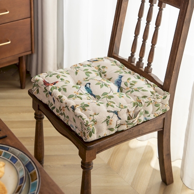 Coussin de Sol Magpie, Motif Floral et Aviaire, Tissu Jacquard,4 couleurs