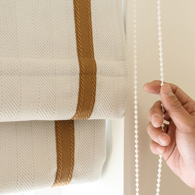 TOBIAS Chevron Pattern with Contrasting Border Custom Roman Shade