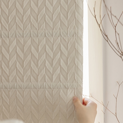 Store Bateau Sur Mesure, Jacquard Art Déco à Chevrons Champagne
