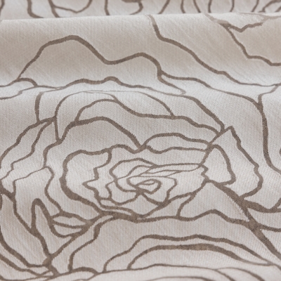 ROSAIRE Rose Silhouette Floral Sheer Custom Curtains
