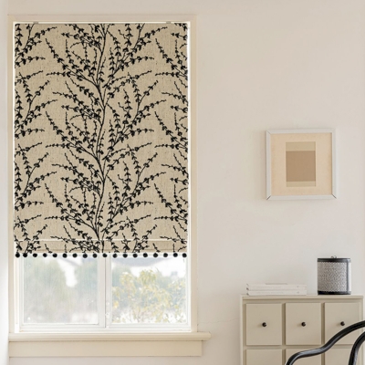 Store Bateau Occultant Sur-Mesure, Tissu Chenille Moderne,Motif Jacquard de Saule de Neige, 2 Couleurs