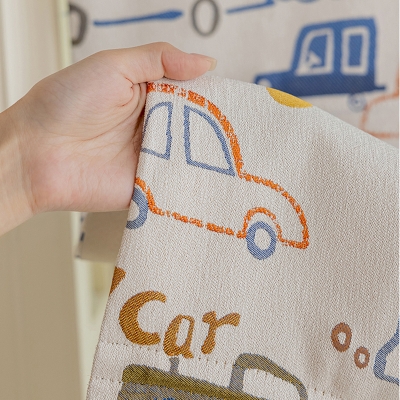 AUTORIA Cartoon Car Cotton-Look Custom Kids Room Roman Shades