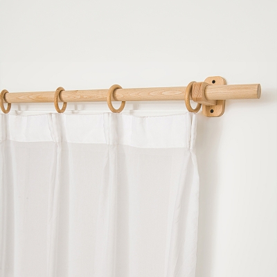 Tringle à Rideau en Bois Country Ø 28 mm Hêtre, Tringle Rideau Bois, Kit de Tringle à Rideau, Tringle à Rideau sur Mesure