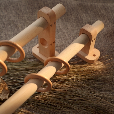 Tringle à Rideau en Bois Country Ø 28 mm Hêtre, Tringle Rideau Bois, Kit de Tringle à Rideau, Tringle à Rideau sur Mesure