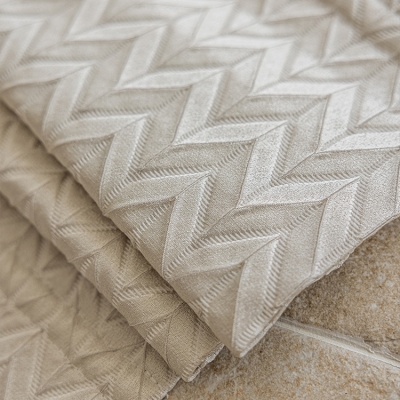 PEARL Champagne Luxury Herringbone Jacquard Custom Roman Shades