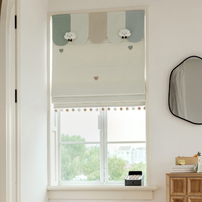 AMORE Heart Pattern Soft Fabric Custom Roman Shades