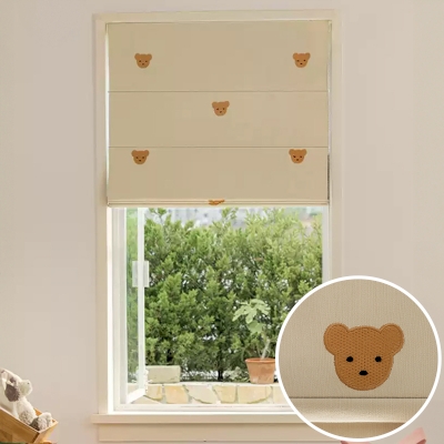 CUBBY Embroidered Bear Custom Kids Room Roman Shade