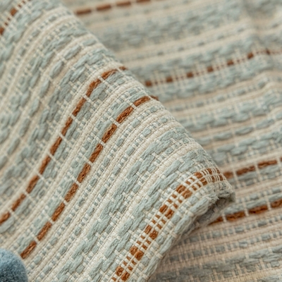 STRATA Striped Woven Fabric Custom Roman Shades