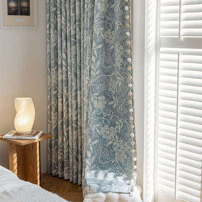 Rideau Occultant KANTO,Tissu Chenille, Jacquard Floral, Rideau sur mesure