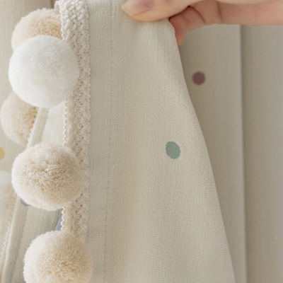 Rideaux JURA, Rideaux Chambre Enfant, Tissu Chenille, Motif Jacquard Haricot Arc-en-ciel