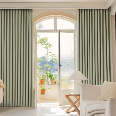 Rideau Occultant Matia, Tissu chenille à texture mate et tissage dense, Rideau Sur Mesure