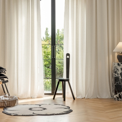 Voilage Sienna, Voilage léger en lin et polyester, Voilage sur Mesure