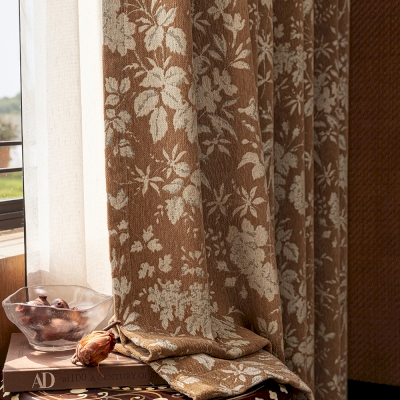 MARAVILLA Vintage Floral Jacquard Blackout Curtains