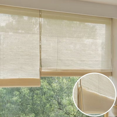 SOLUNA Natural Ramie Light-Filtering Custom Roman Shades