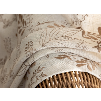 Rideau TAMARA, Tissu Mélangé Polyester et Lin, Broderie à Motifs Végétaux
