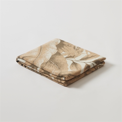Plaid TROPICARA, Jacquard à motif Panthères de la Jungle, sable et caramel