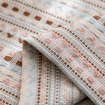 FAIR ISLE Textured Striped Woven Custom Curtains