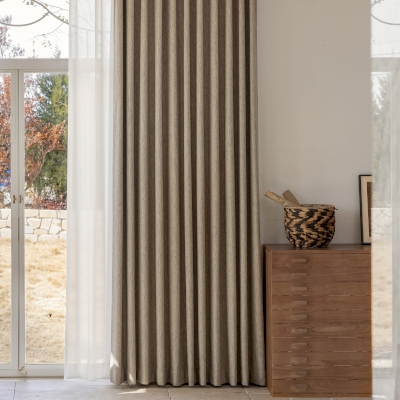 COOMBE Mottled Textured Wool-Blend Jacquard Custom Curtains