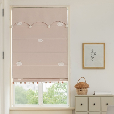DREAMY Crown & Cloud Pattern Chenille Custom Kids Roman Shades