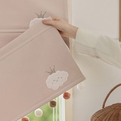 DREAMY Crown & Cloud Pattern Chenille Custom Kids Roman Shades